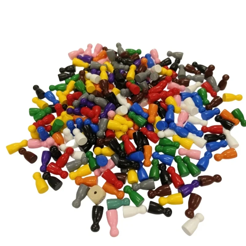 Board Game Economy - 100 Pcs Colorful Wooden Chess Markers