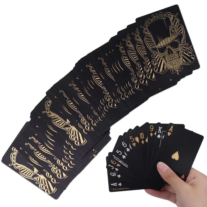 Board Game Recommendation - Black Playing Cards Deck Skull-Embossed PVC