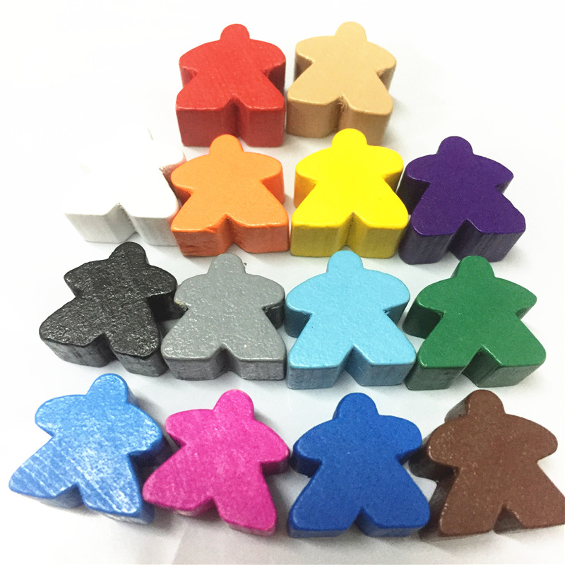 Board Game Catan - 14PCS Wooden Humanoid Meeples Pawn Chess
