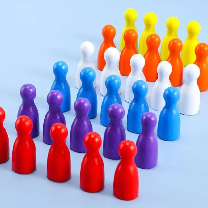 100 Pcs Colorful Wooden Chess  - Board Game Economy 评论和价格