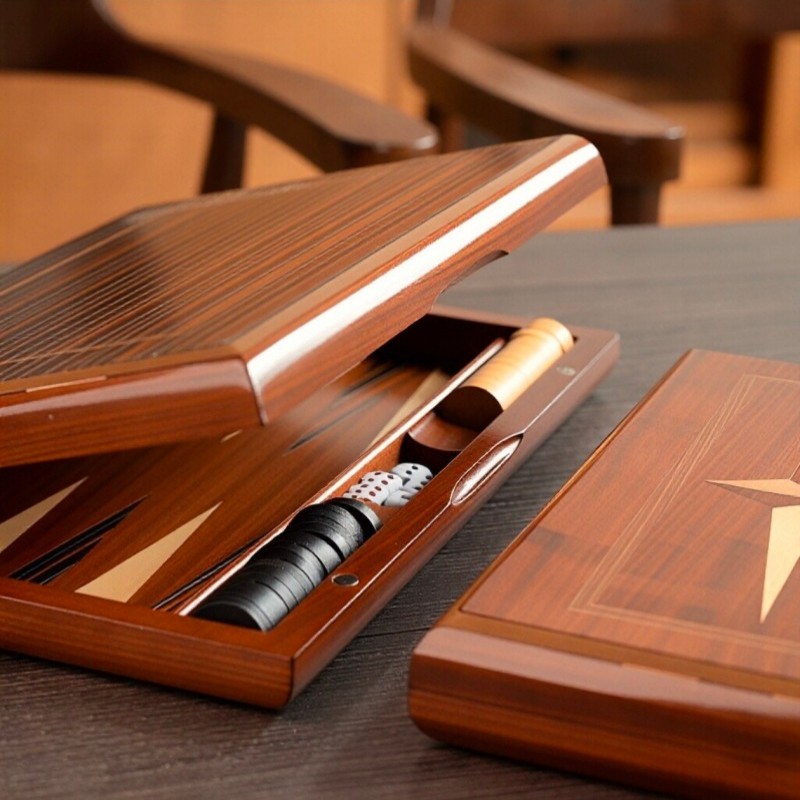 Solid Wood Backgammon 11-19 In - Magnetic Travel Chess 评论和价格