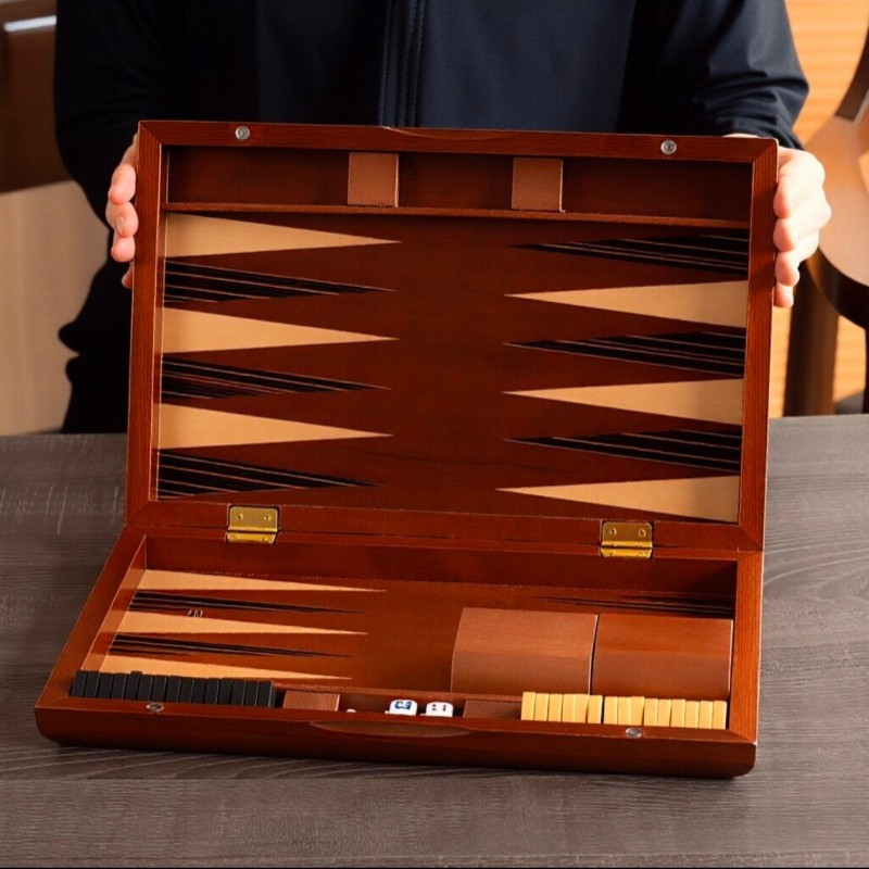 Solid Wood Backgammon 11-19 In - Magnetic Travel Chess 评论和价格