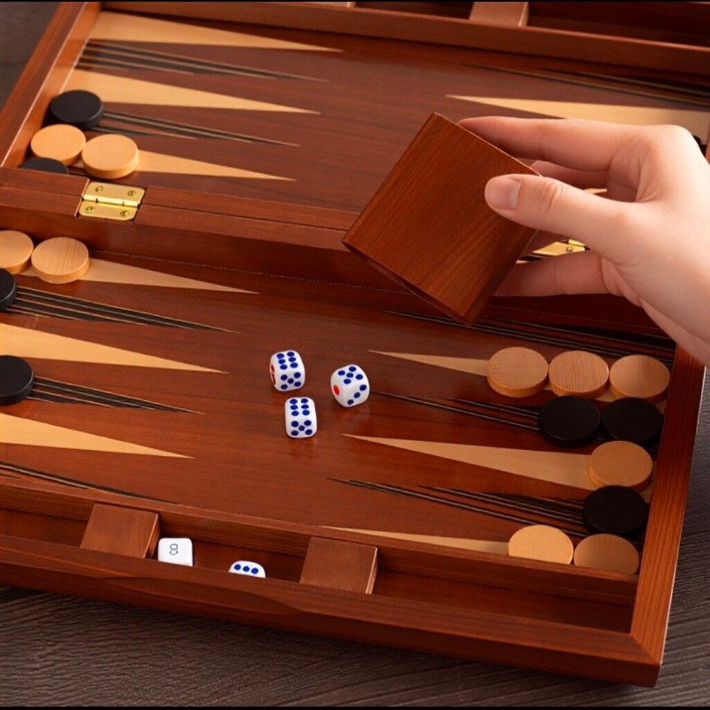 Solid Wood Backgammon 11-19 In - Magnetic Travel Chess 评论和价格